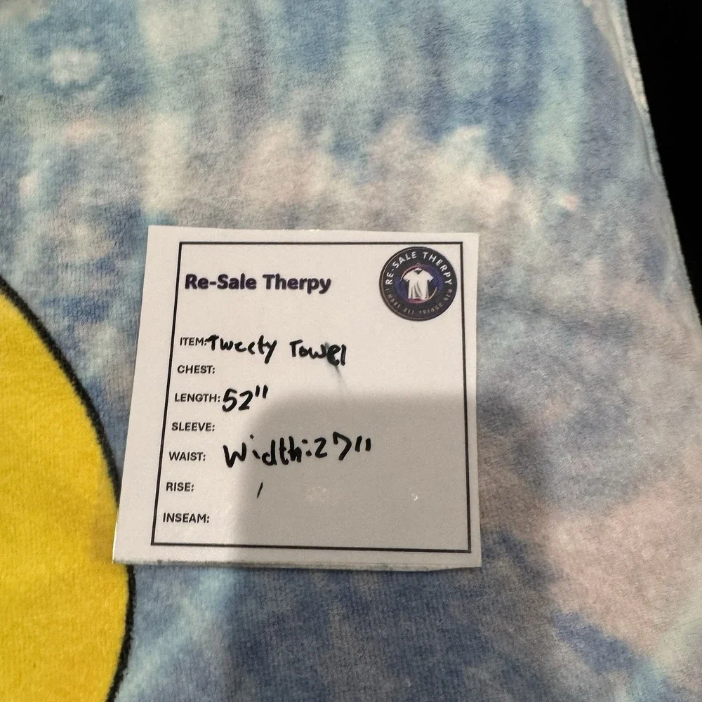 Vintage Tweety Bird Looney Tunes Cotton Beach Towel Y2K 2000 Kmart Retro Tye Dye